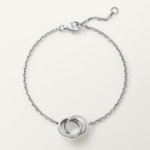 #LOVE# bracelet, on chain, half-paved
