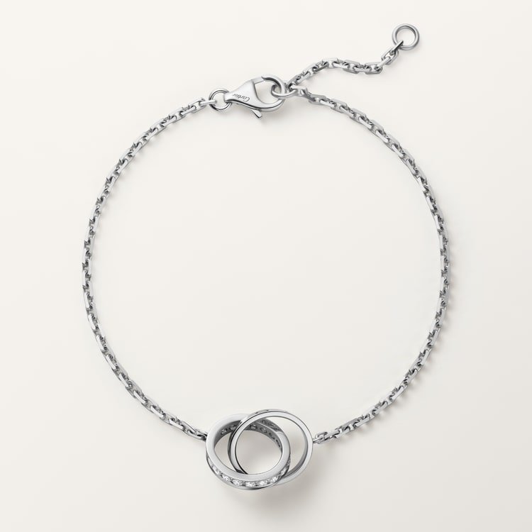 #LOVE# bracelet, on chain, half-paved #LOVE# bracelet, on chain, half-paved