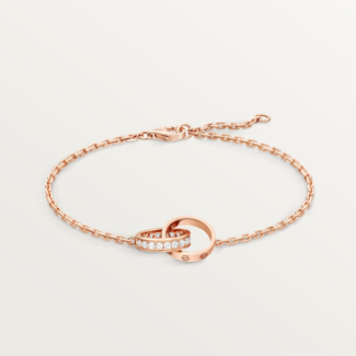 #LOVE# bracelet, on chain, half-paved