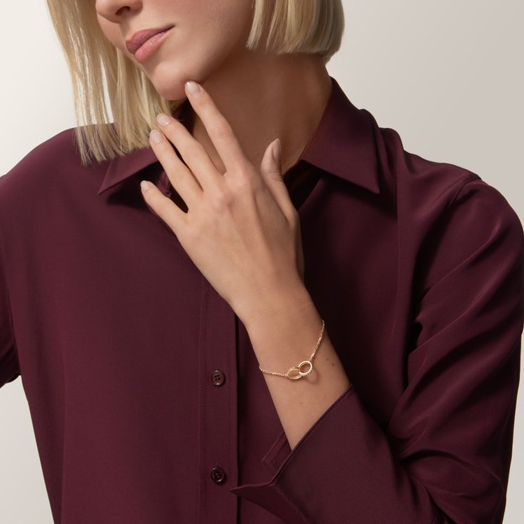 #LOVE# bracelet, on chain, half-paved #LOVE# bracelet, on chain, half-paved