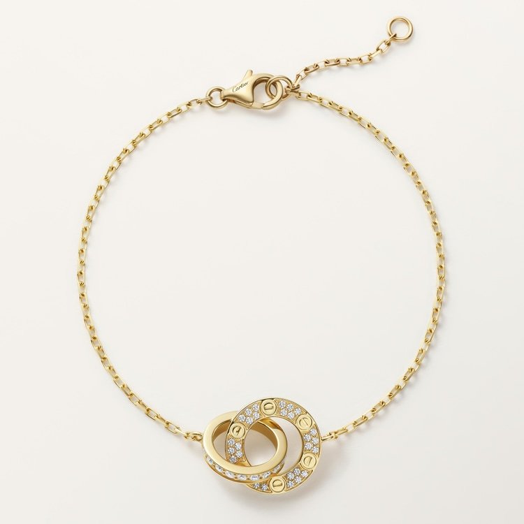 #LOVE# bracelet, on chain, paved #LOVE# bracelet, on chain, paved