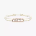Messika Care(s) cream cord pavé bracelet