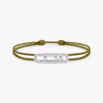 Messika Care(s) khaki cord pavé bracelet
