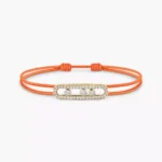 Messika Care(s) orange cord pavé bracelet