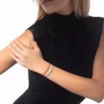 Messika Care(s) pink cord pavé bracelet