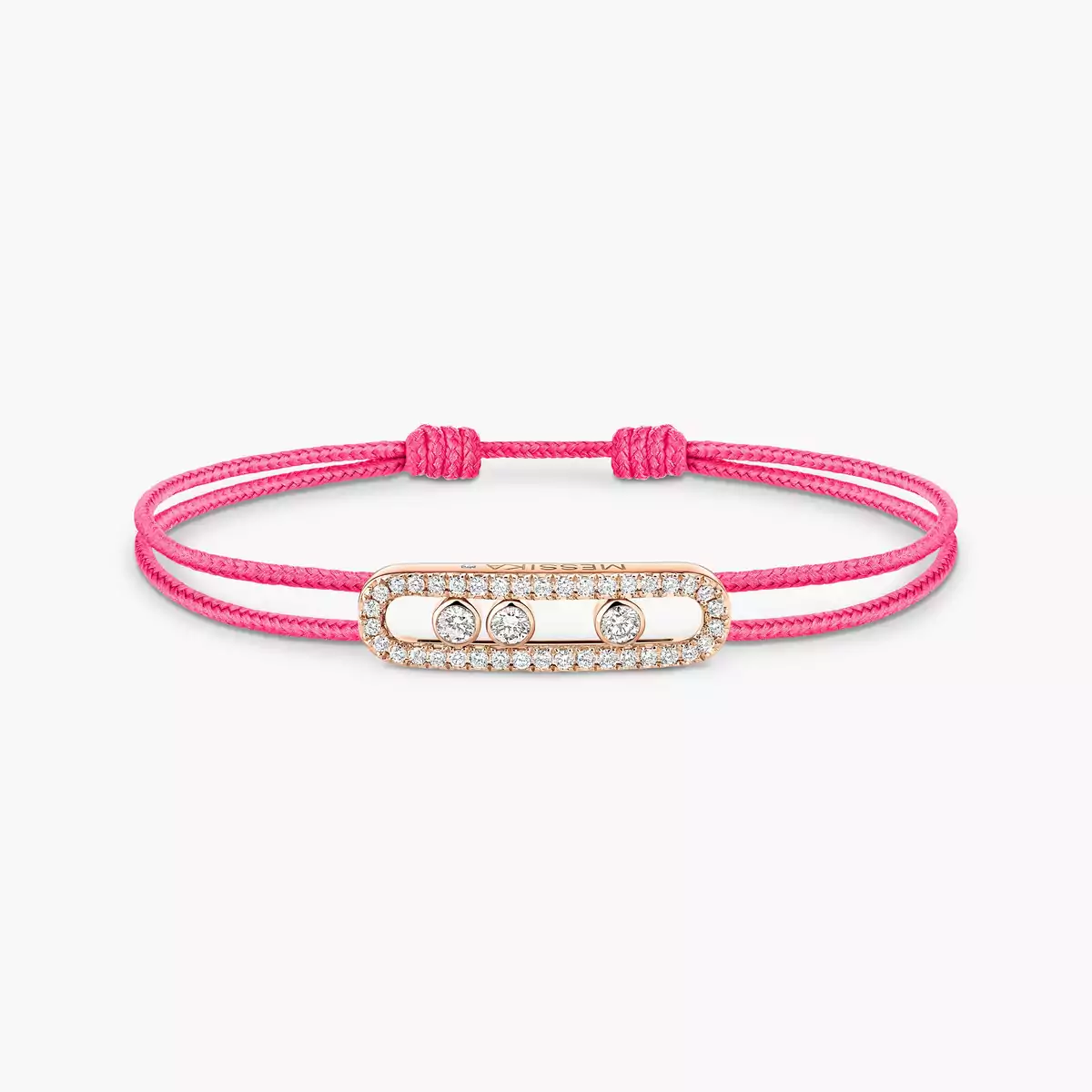 Messika Care(s) pink cord pavé bracelet