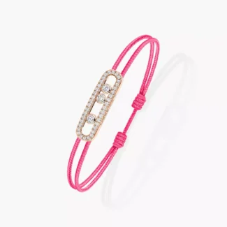 Messika Care(s) pink cord pavé bracelet