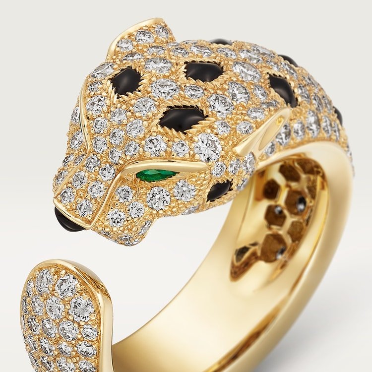 Panthère de Cartier ring, medium model, half-paved