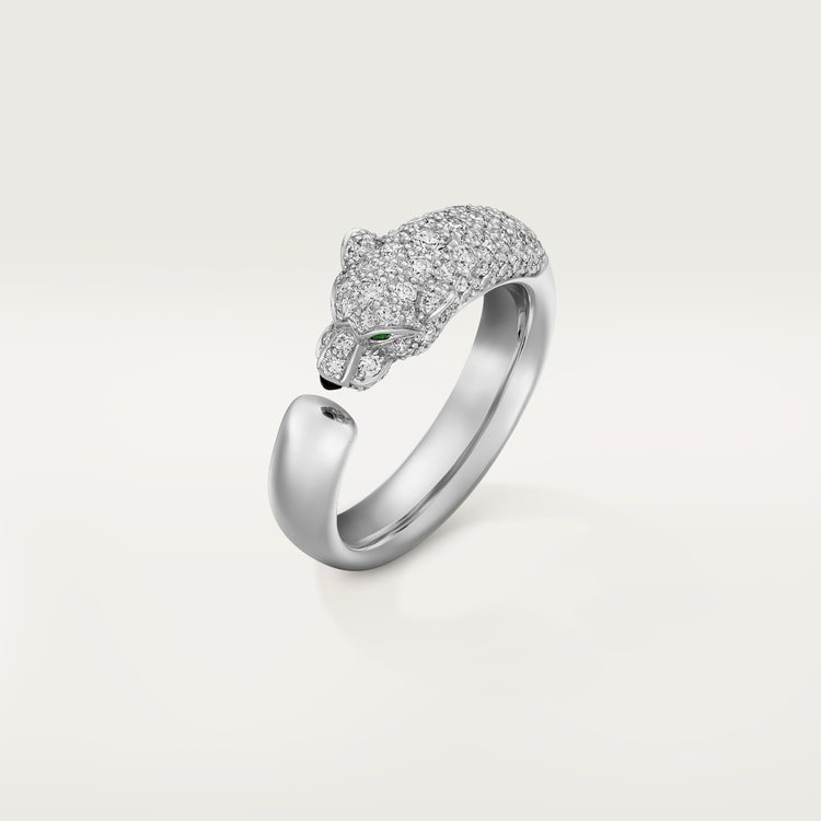 Panthère de Cartier ring, small model, half-paved