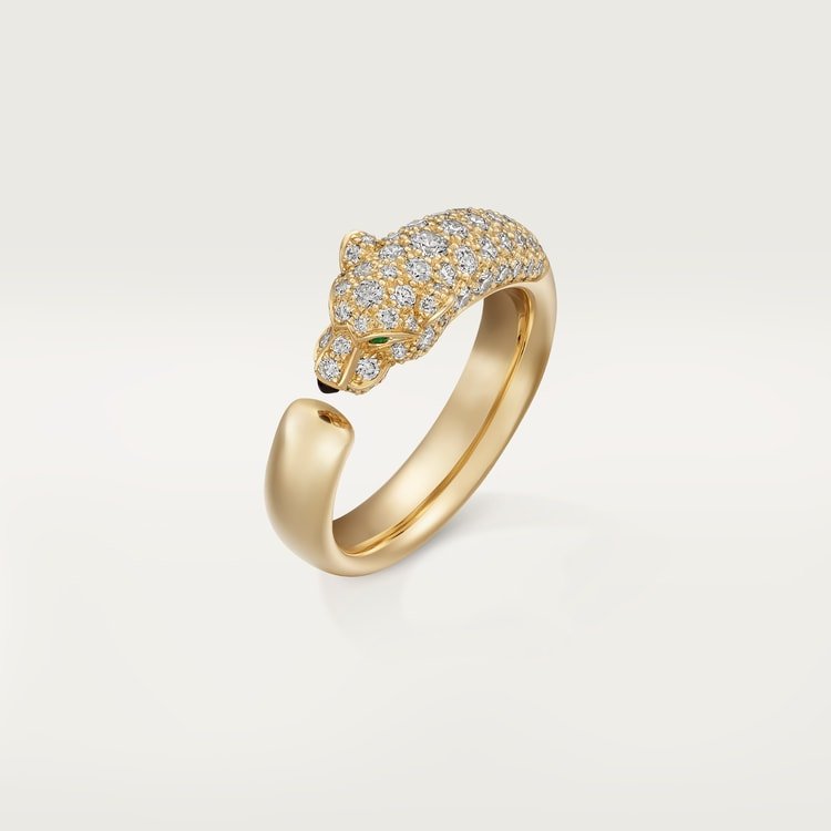 Panthère de Cartier ring, small model, half-paved