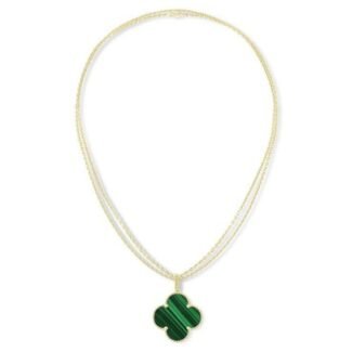Van Cleef CLOVER MALACHITE BIG PENDANT LONG NECKLACE