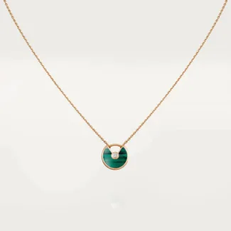 [Amore Jewelry]AMULETTE ROSE GOLD MALACHITE NECKLACE