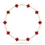 [Amore Jewelry]CLOVER 10 MOTIFS CARNELIAN NECKLACE