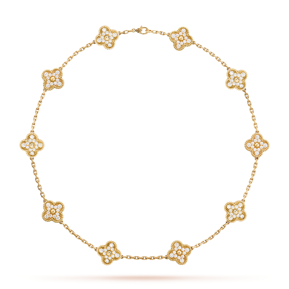 [Amore Jewelry]CLOVER 10 MOTIFS DIAMOND NECKLACE