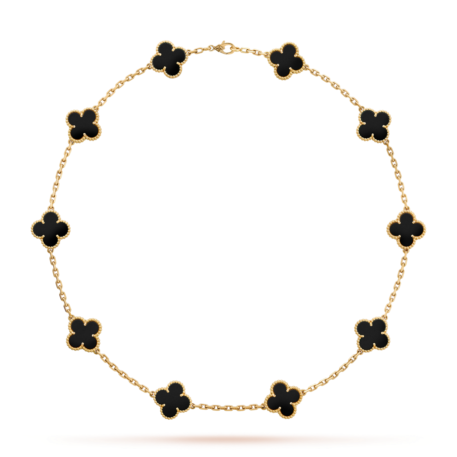 [Amore Jewelry]CLOVER 10 MOTIFS ONYX NECKLACE