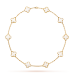 [Amore Jewelry]CLOVER 10 MOTIFS WHITE MOTHER OF PEARL NECKLACE