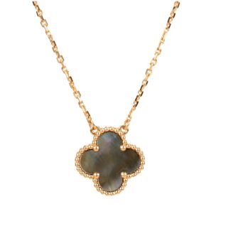 [Amore Jewelry]CLOVER 15MM GRAY MOTHER OF PEARL NECKLACE