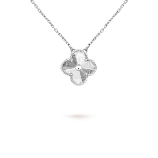 [Amore Jewelry]CLOVER 15MM LASER NECKLACE SILVER