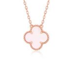 [Amore Jewelry]CLOVER 15MM PINK MOTHER-OF-PEARL SINGLE FLOWER NECKLACE