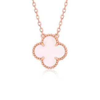 [Amore Jewelry]CLOVER 15MM PINK MOTHER-OF-PEARL SINGLE FLOWER NECKLACE