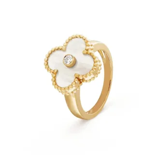 [Amore Jewelry]CLOVER PINK MOP RING GOLD DIAMOND