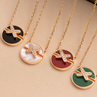 [Amore Jewelry]JEUX DE PINK GOLD DIAMOND NECKLACE