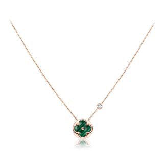 [Amore Jewelry]SUN PEDANT PINK GOLD 1 DIAMOND NECKLACE