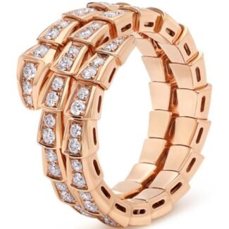 [Lumi Jewels]SERPENTI RING PINK GOLD DIAMOND DOUBLE ROW