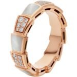 [Lumi Jewels]SERPENTI RING PINK GOLD MOP DIAMOND PAVED 4MM