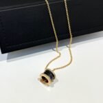 [Lumi Jewels]ZERO 1 BLACK CERAMIC DIAMOND PINK GOLD NECKLACE