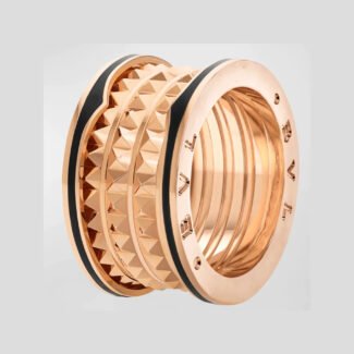 [Lumi Jewels]ZERO 1 ROCK BLACK CERAMIC PINK GOLD LARGE MODEL