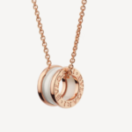 [Lumi Jewels]ZERO 1 WHITE CERAMIC PINK GOLD NECKLACE