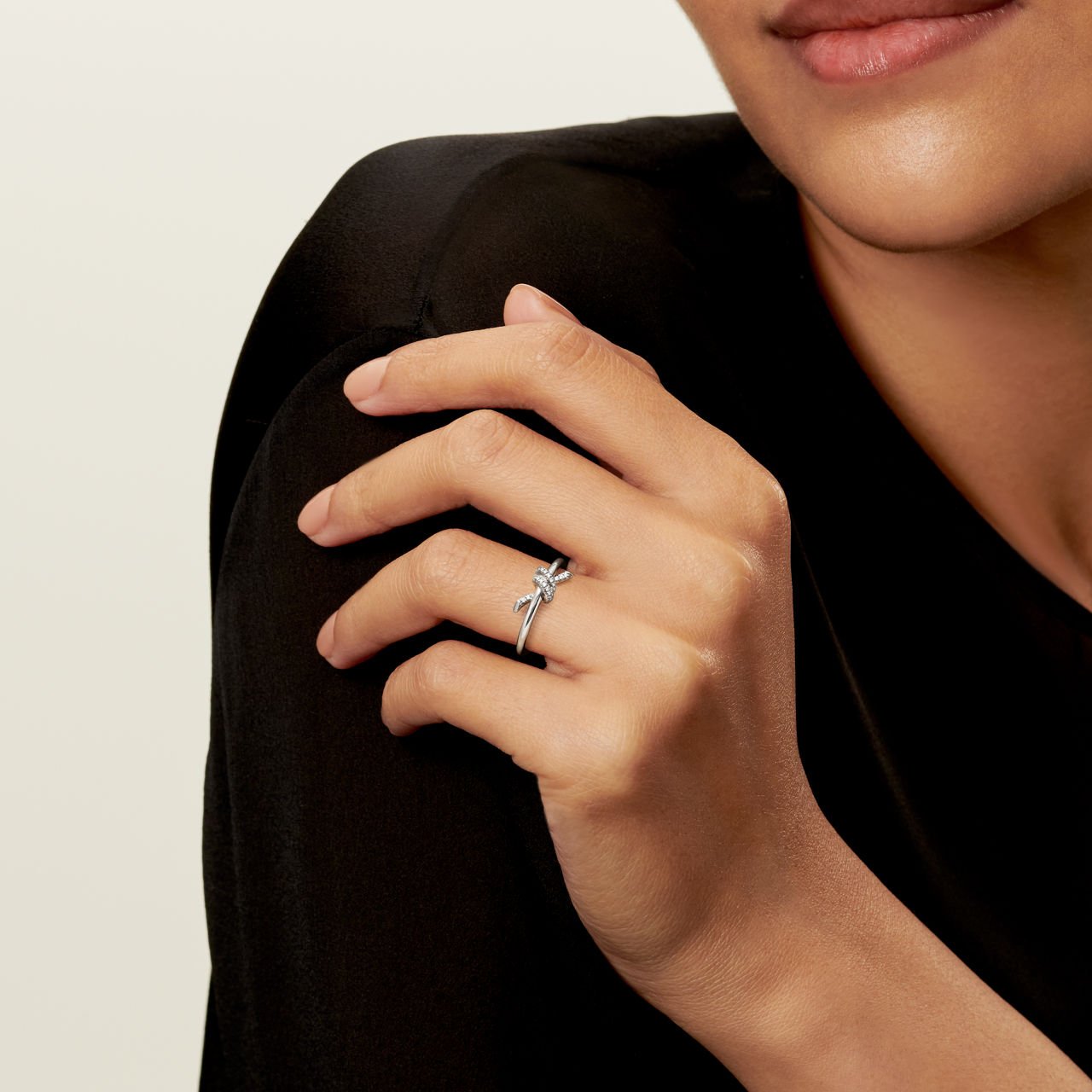 Tiffany Knot Ring in White Gold with Diamonds Tiffany Knot Ring in White Gold with Diamonds